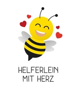 Fröhliche Biene mit Herzchen